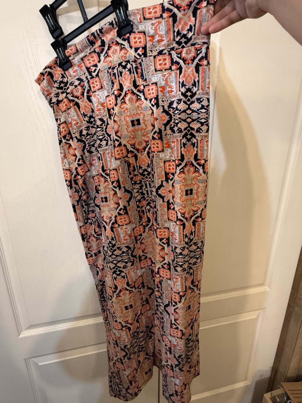 Ultra Flirt Coral & Navy Patterned Maxi Skirt